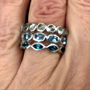 Pangea Mines Sterling Ring, Multi shape, multi topaz